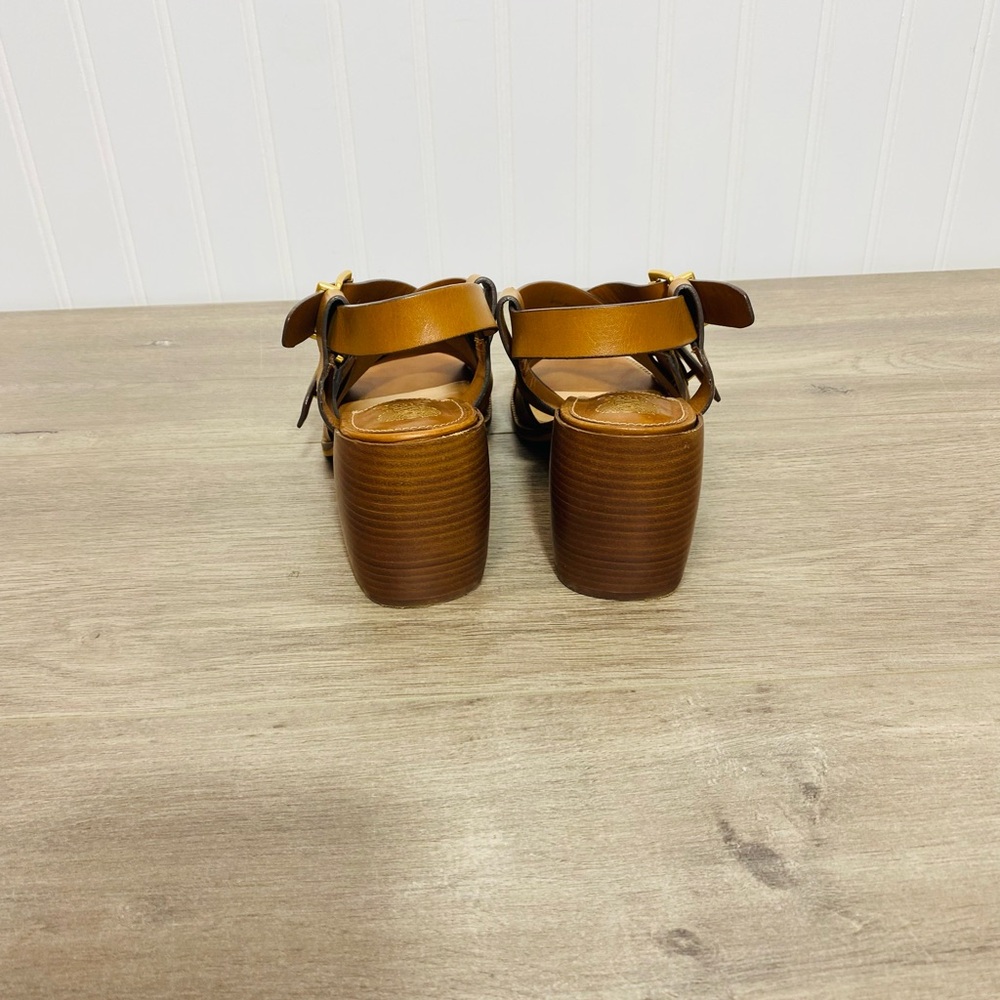 Used women Vince Camuto Penina Tailored Leather Heeled Sandal size 6.5 no box - Picture 5 of 9